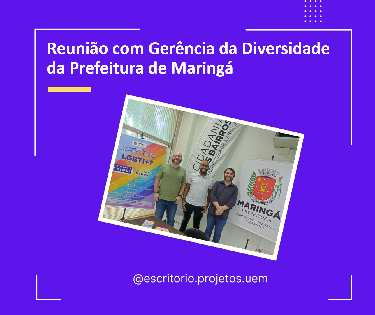 Reunião com Gerência da Diversidade da Prefeitura de Maringá